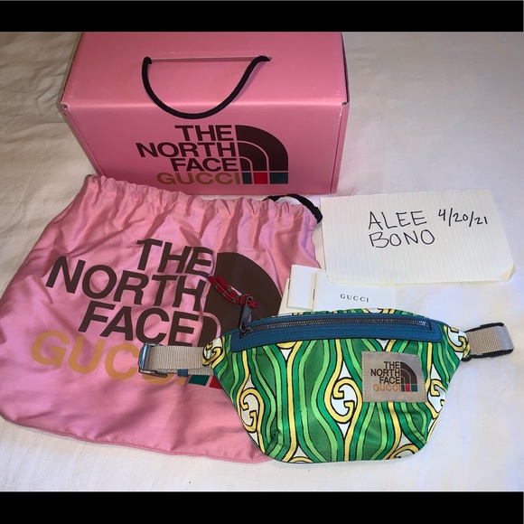 GUCCI X THE NORTH FACE Green and Gold Belt Bag - Picture 8 of 10